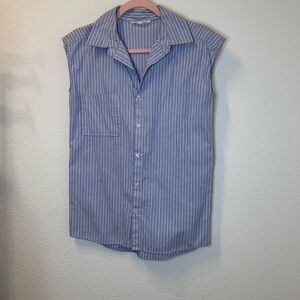 C&C California Blue Striped Button Down Shirt